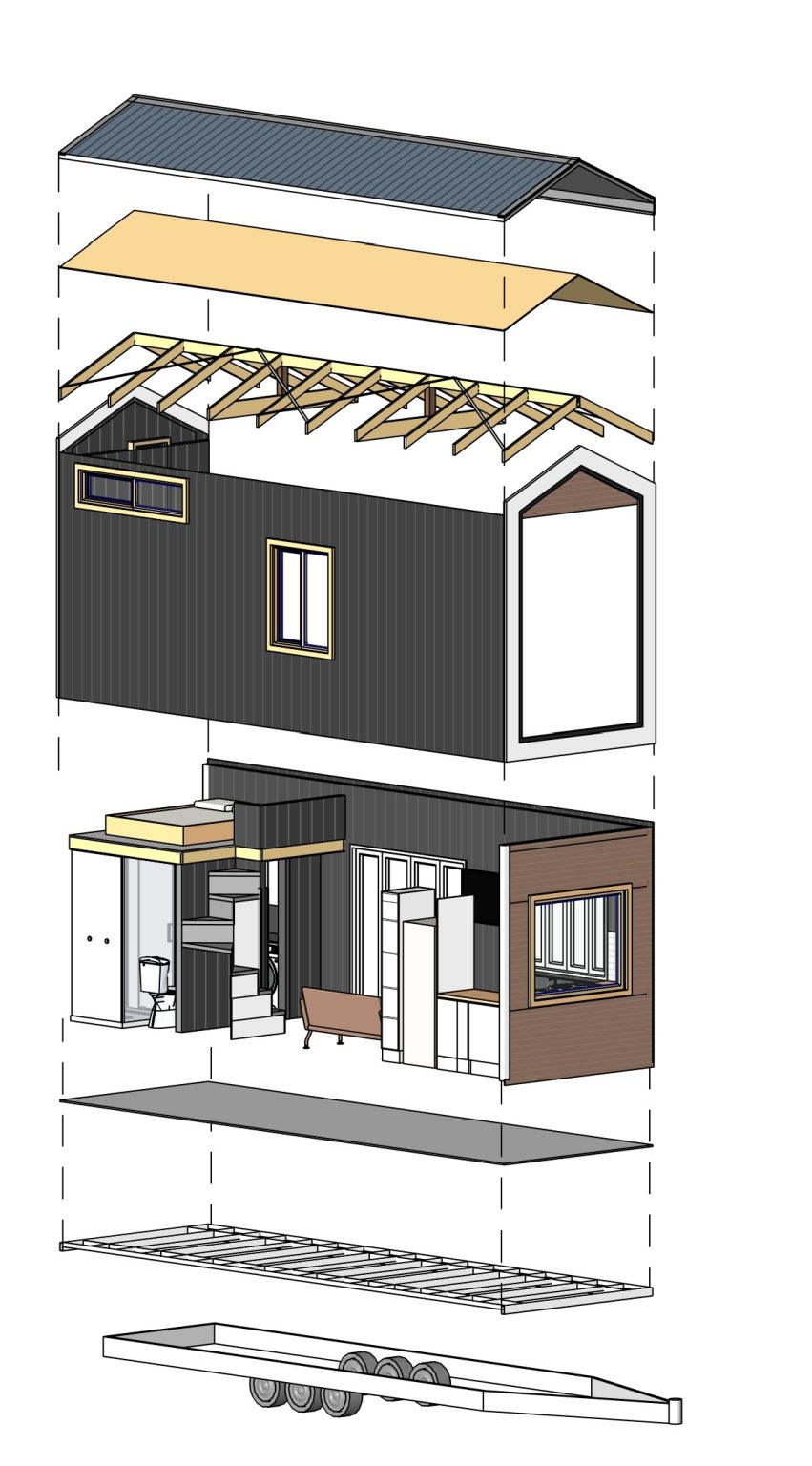 Tiny Home 1 X Bed Loft Stacked