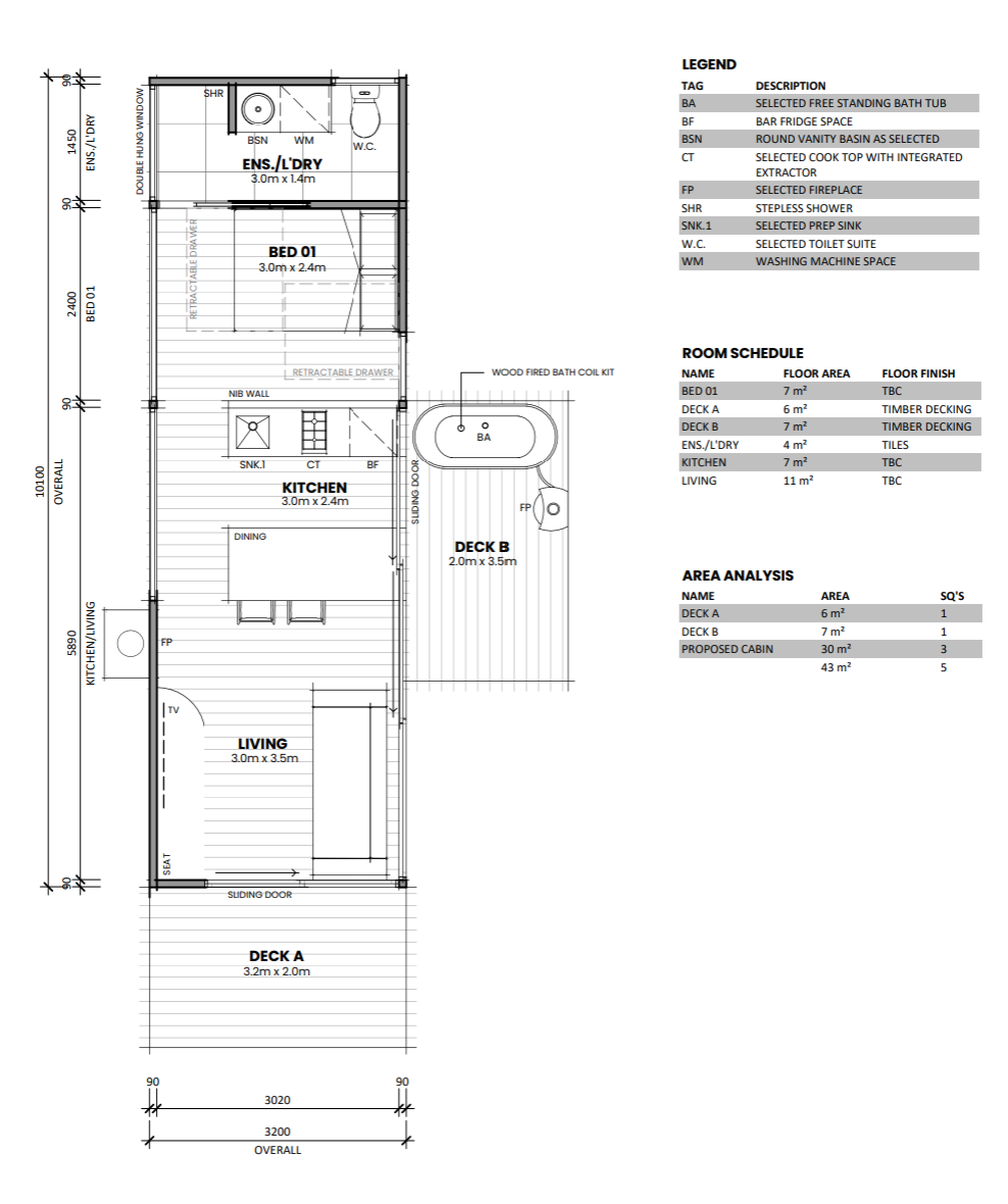 The Andas Eco Cabin Floor Plan