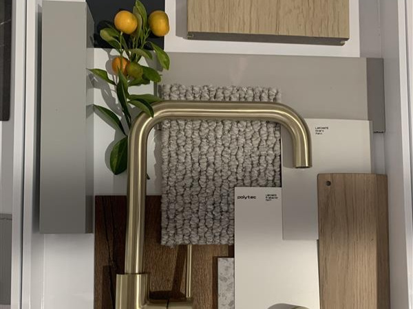 Premium Range Mood Board Brass Grey